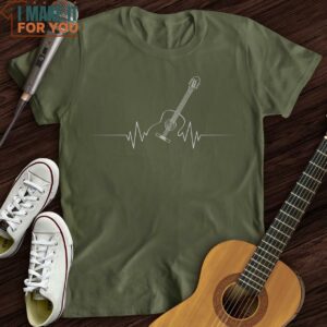 Acoustic Guitar Heart Beat T Shirt Funny Music T Shirts 5