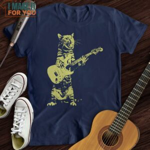Cat Guitar T Shirt Music Lover Graphic Shirt 3