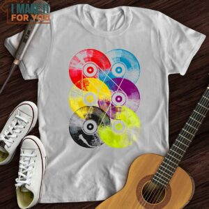 Colorful Vinyls T Shirt Music Lovers T Shirt for Sale 4