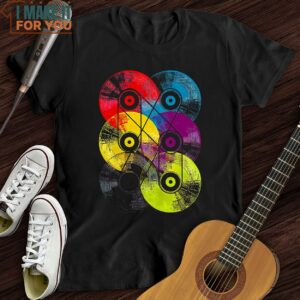 Colorful Vinyls T Shirt Music Lovers T Shirt for Sale 5
