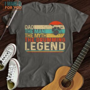 Drummer Legend Dad T Shirt Vintage Music Tee 2