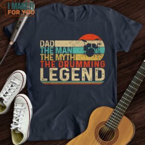 Drummer Legend Dad T Shirt Vintage Music Tee 3