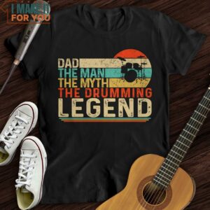Drummer Legend Dad T Shirt Vintage Music Tee 6