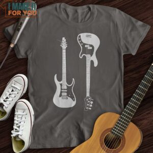 Electric and Bass Guitar T Shirt Vintage Music Tee 2