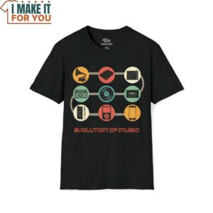 Evolution of Music T Shirt Music Graphic Tees 2