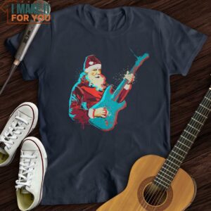 Guitar Santa T Shirt Gift for Music Lover 3