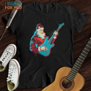 Guitar Santa T Shirt Gift for Music Lover 5