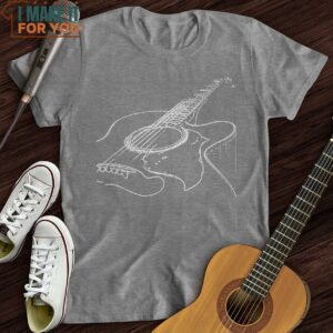 Guitar Sketch T Shirt Gift for Music Lover 3