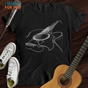 Guitar Sketch T Shirt Gift for Music Lover 4