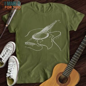 Guitar Sketch T Shirt Gift for Music Lover 5