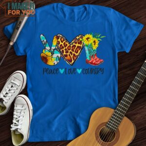 Peace Love Country T Shirt Gift for Music Lover 2
