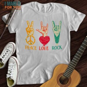 Peace Love Rock T Shirt Gift for Music Lover 3