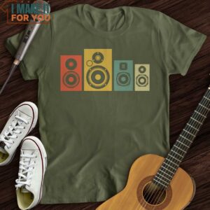 Rainbow Speakers T Shirt Music Lover Graphic Tee 3