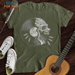 Skull Record T Shirt Vintage Music Tee 5