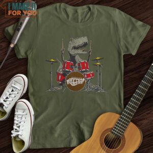 T Rex Playing Drums T Shirt Music Gifts For Music Lovers 7