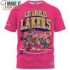 Los Angeles Lakers Looney Tunes Team Pink T-Shirt, Best Gifts For Lakers Fans
