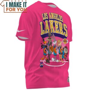Los Angeles Lakers Looney Tunes Team Pink T Shirt 2