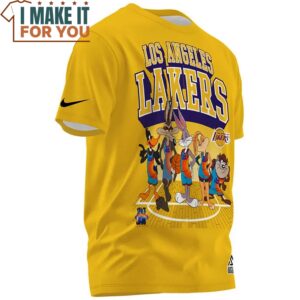 Los Angeles Lakers Looney Tunes Team Yellow T Shirt 2
