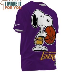 Los Angeles Lakers Snoopy Cute Pink Shirt 2