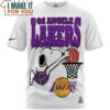 Los Angeles Lakers Snoopy Cute White Shirt, Best Gifts For Lakers Fans