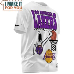 Los Angeles Lakers Snoopy Cute White Shirt 2