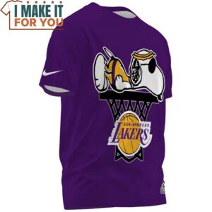 Los Angeles Lakers Snoopy Fan Purple T Shirt 2