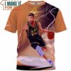 Stephen Curry Thunder Warrior Fullprinted T-Shirt, Perfect NBA Graphic Tee for Fan