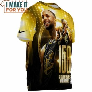 Stephen Curry 158 Straight Game With A Three Shirt Stephen Curry Gifts ideas for Fans 3
