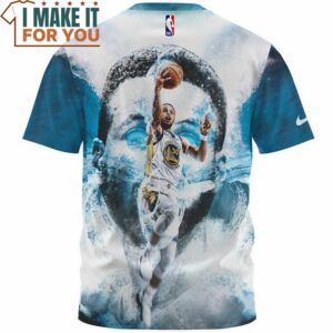 Stephen Curry Blue White Fullprinted T Shirt Perfect NBA Graphic Tee for Fan 2