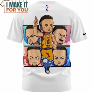 Stephen Curry Chibi 30 Warrior White T Shirt Perfect NBA Graphic Tee for Fan 3