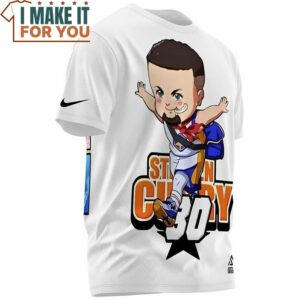 Stephen Curry Chibi 30 Warrior White T Shirt Perfect NBA Graphic Tee for Fan 4