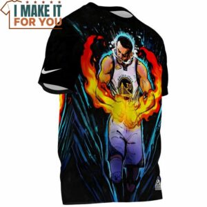 Stephen Curry Fire Warrior Fullprinted T Shirt Perfect NBA Graphic Tee for Fan 3