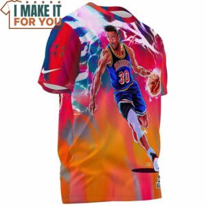 Stephen Curry Warrior 30 Thunder Red Fullprinted T Shirt Perfect NBA Graphic Tee for Fan 3
