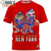 New York Knicks Bugs Bunny Tasmanian Devil Red T-Shirtm Best Gift For Basketball Fan