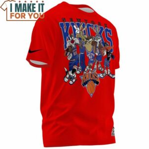 New York Knicks Looney Tunes Team Red T Shirt 2