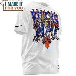 New York Knicks Looney Tunes Team White T Shirt 2