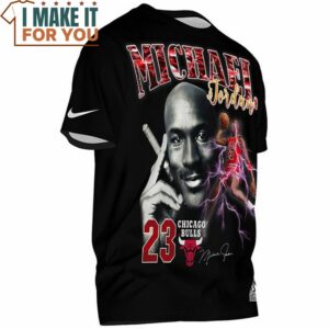 Michael Jordan 23 Signed Chicago Bulls Vintage T Shirt 2