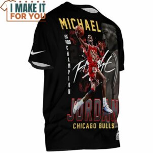 Michael Jordan 6X NBA Championship Chicago Bulls T Shirt 2