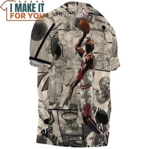 Michael Jordan Slam Dunk Cartoon Art Shirt 3
