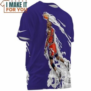 Michael Jordan Slam Dunk Cartoon Art for Fan T Shirt 3