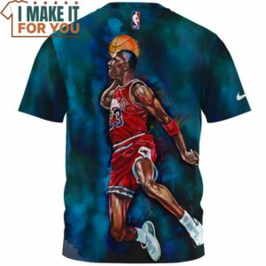 Michael Jordan Slam Dunk Wartercolor Art T Shirt 2