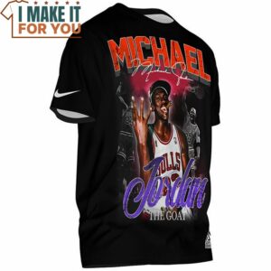 Michael Jordan Vintage The GOAT Art Black T Shirt 2