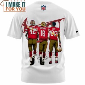 Ronnie Lott Joe Montana Jerry Rice x San Francisco 49ers Signed Nike T Shirt 3 1