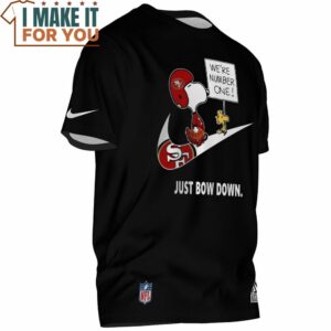 San Francisco 49ers Snoopy and Woodstock Just Bow Down Nike T Shirt 2 1