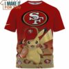 San Francisco 49ers x Pikachu True Fan Fullprinted T-Shirt, 49ers Fan Gift Ideas
