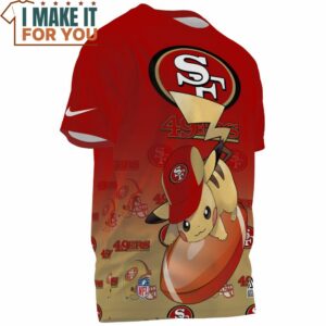 San Francisco 49ers x Pikachu True Fan AOP T Shirt 3 1