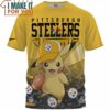 Pittsburgh Steelers x Pikachu Pokemon Fullprinted T-Shirt, Unique Steeler Gifts