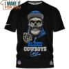 Dallas Cowboys Skull Bleed Cowboys Blue T-Shirt, Dallas Cowboys Gift Ideas