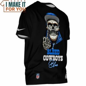 Dallas Cowboys Skull Bleed Cowboys Blue T Shirt 2