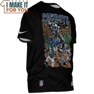 Dallas Cowboys Western Themed Skull Touchdown Graphic T Shirt 2